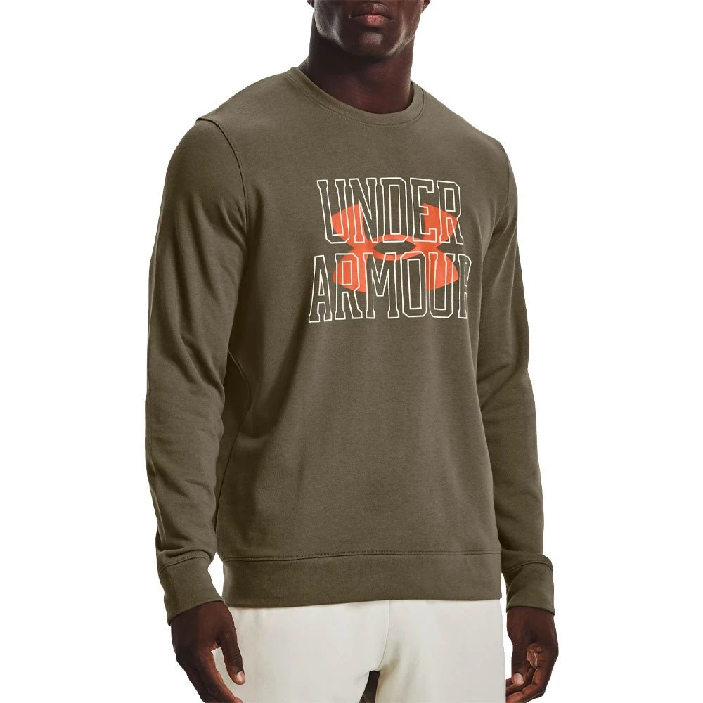 UNDER ARMOUR FELPA GIROCOLLO LOGO RIVAL TERRY Verde 5 UNDER ARMOUR FELPA GIROCOLLO LOGO RIVAL TERRY Verde - immagine 3