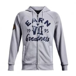 UNDER ARMOUR FELPA FULL ZIP E CAPPUCCIO PROJECT ROCK HEAVYWEIGHT Grigio