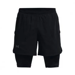 UNDER ARMOUR SHORT LAUNCH 2IN1 5" Nero