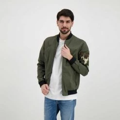 V2 BOMBER VARSITY Verde -Offerta Economica Novità v2 bmbzip bomber varsity giacconi uomo 045118001 mil 5