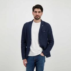 V2 GIACCA IN LINO SARTORIALE Blu -Offerta Economica Novità v2 gusli giacca in lino sartoriale casual uomo 045118801 bl 5