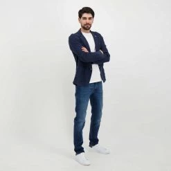 V2 GIACCA IN LINO SARTORIALE Blu -Offerta Economica Novità v2 gusli giacca in lino sartoriale casual uomo 045118801 bl 6