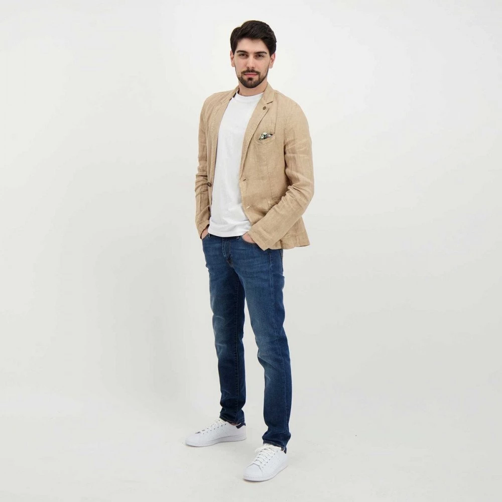 V2 GIACCA IN LINO SARTORIALE Beige 8 V2 GIACCA IN LINO SARTORIALE Beige - immagine 6