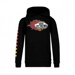 VANS FELPA CON CAPPUCCIO LOGO FLAME BAMBINO Nero