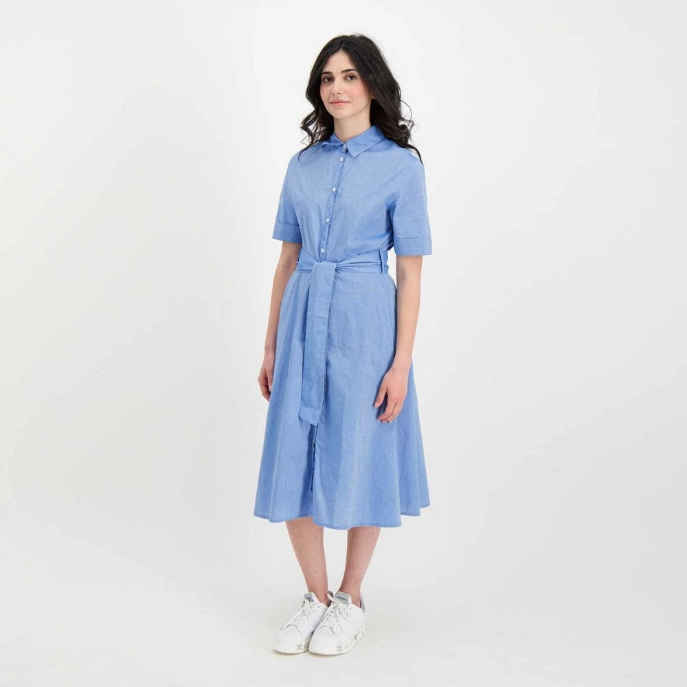 WOOLRICH ABITO CHEMISIER IN CHAMBRAY DONNA Azzurro 5 WOOLRICH ABITO CHEMISIER IN CHAMBRAY DONNA Azzurro - immagine 3