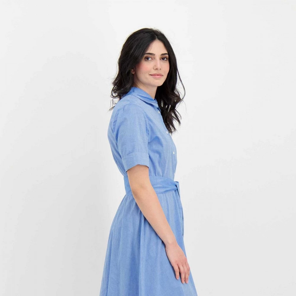 WOOLRICH ABITO CHEMISIER IN CHAMBRAY DONNA Azzurro 7 WOOLRICH ABITO CHEMISIER IN CHAMBRAY DONNA Azzurro - immagine 5