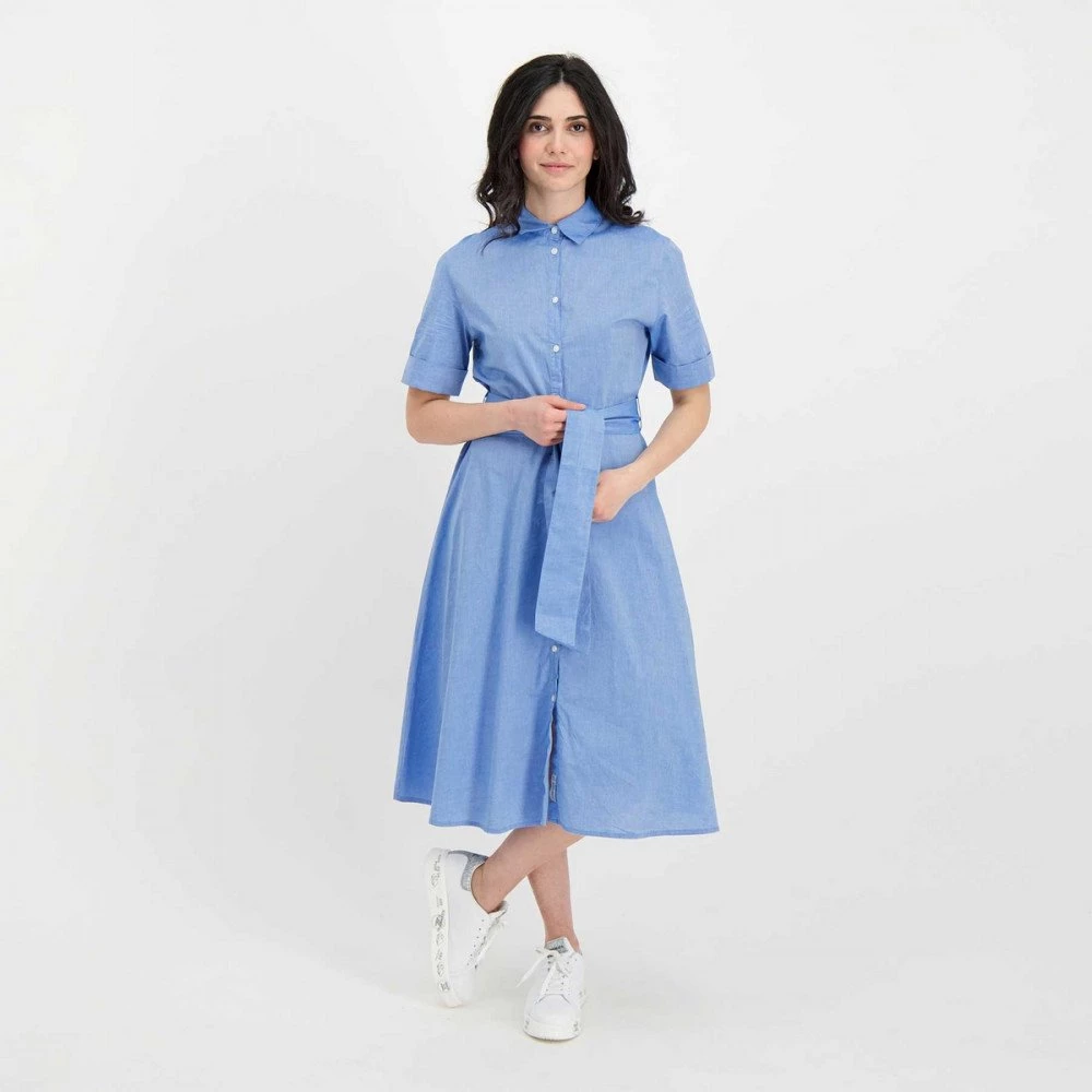 WOOLRICH ABITO CHEMISIER IN CHAMBRAY DONNA Azzurro 8 WOOLRICH ABITO CHEMISIER IN CHAMBRAY DONNA Azzurro - immagine 6