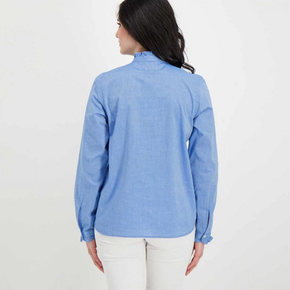 WOOLRICH CAMICIA CHAMBRAY VOLANT DONNA Azzurro 6 WOOLRICH CAMICIA CHAMBRAY VOLANT DONNA Azzurro - immagine 4